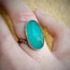 Bague artisanale en argent 925 avec amazonite facettée